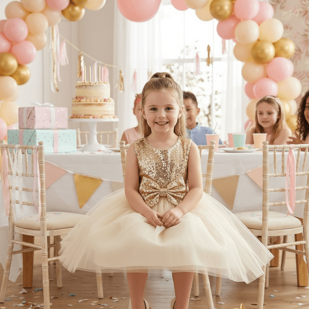SALE Girls gold Party frock M233416