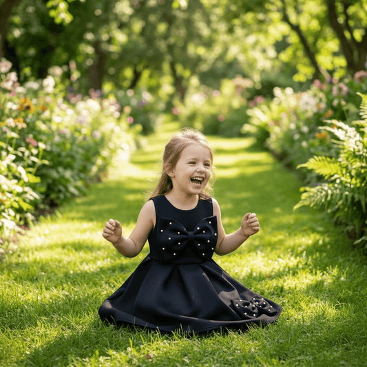 Black party frock for girls-M260124