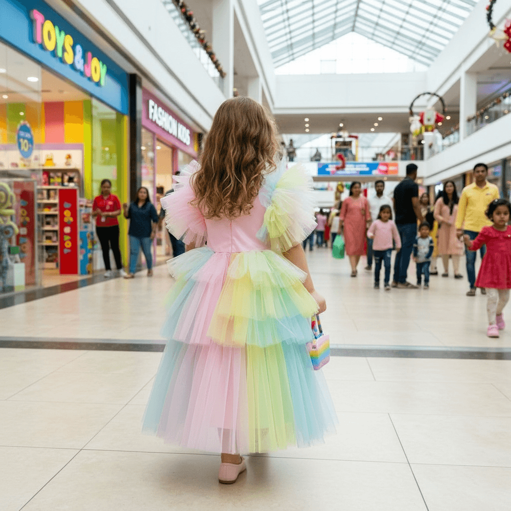 Girls multicolor Party frock M260128