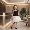 Girls black Party frock M260132