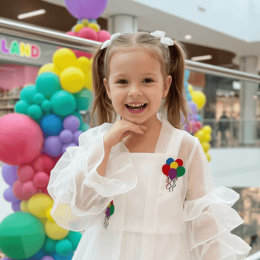 Girls white Party dress M260142