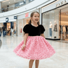 Maroon & pink party frock for girls-M260155