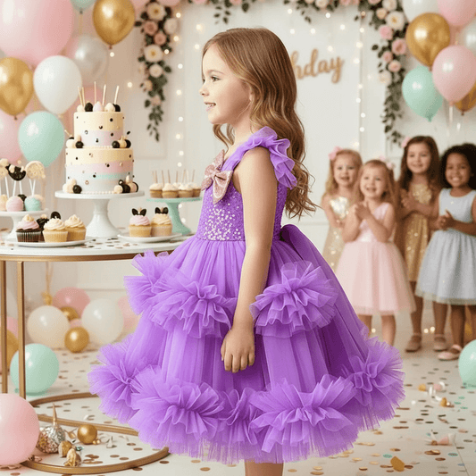 Purple net frock M260162