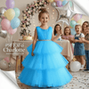 Girls blue knee length Party frock M260163
