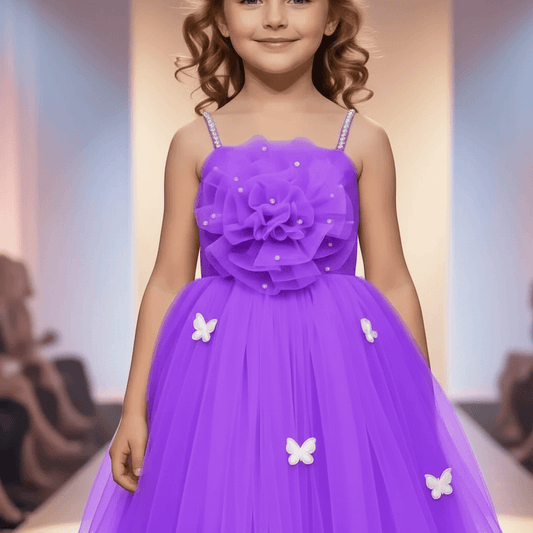 Purple party frock for girls-M260170