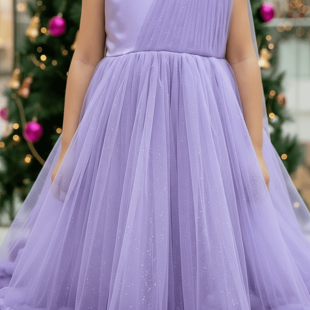 lavender net frock M260179