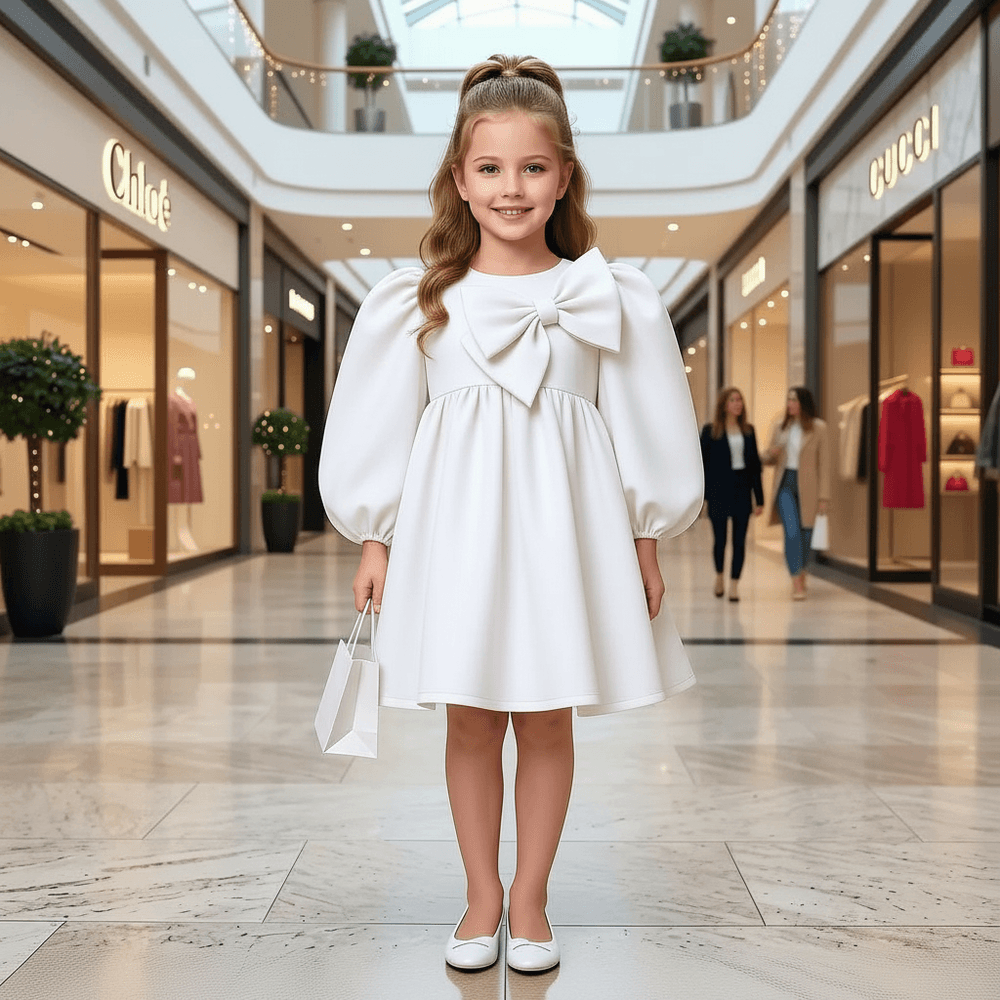 Girls white Party dress M260189