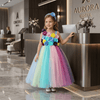 Multicolor party frock for girls-M260206