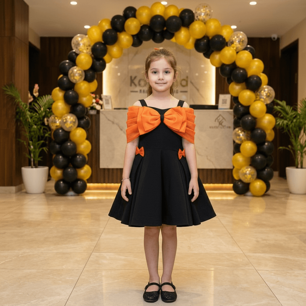 Black party frock for girls-M260209