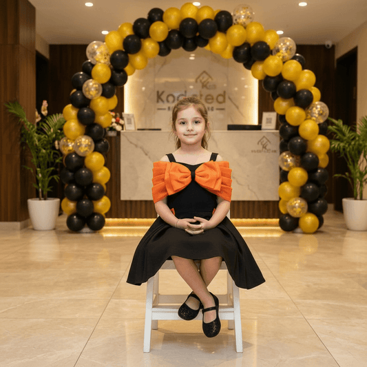 Black party frock for girls-M260209