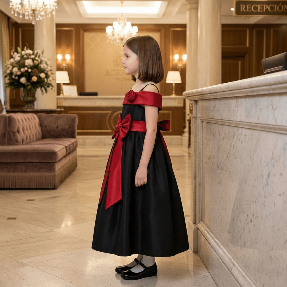 Black party frock for girls-M260212