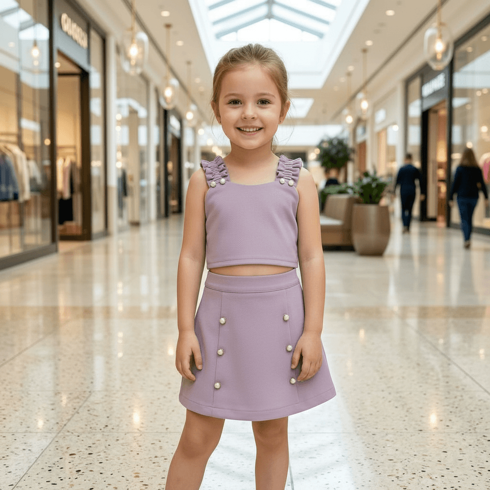 Purple casual dress for girls-M260225