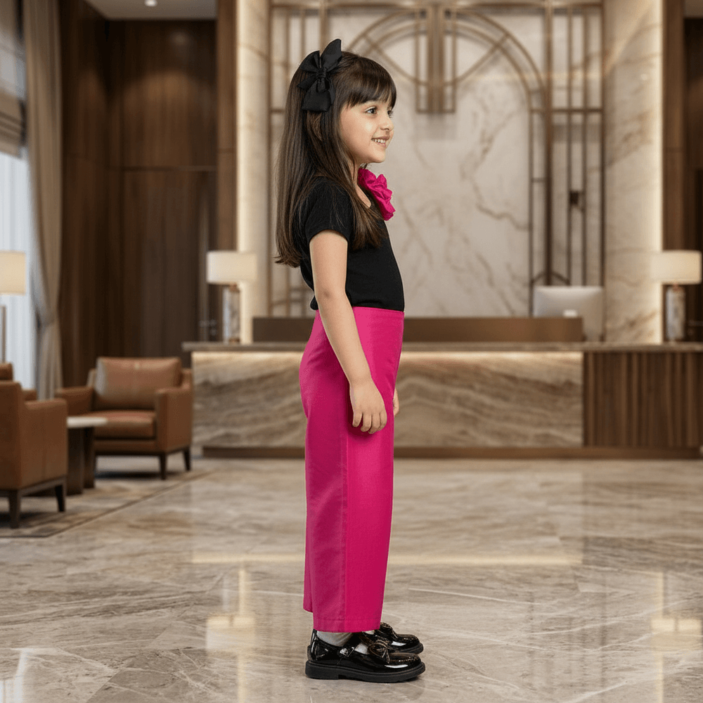 Magenta casual dress for girls-m260228