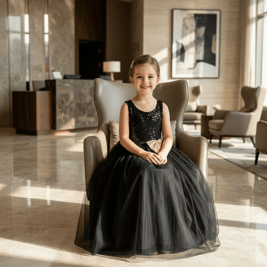 Black Beautiful Gown for girls-M260238