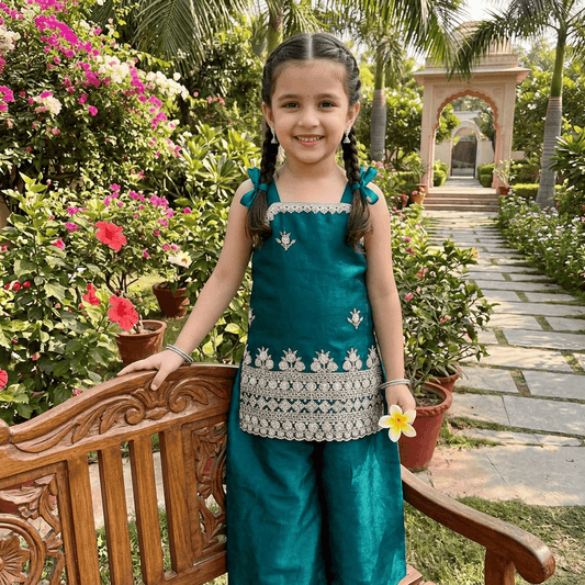 Green Palazzo Set for Girls M260266
