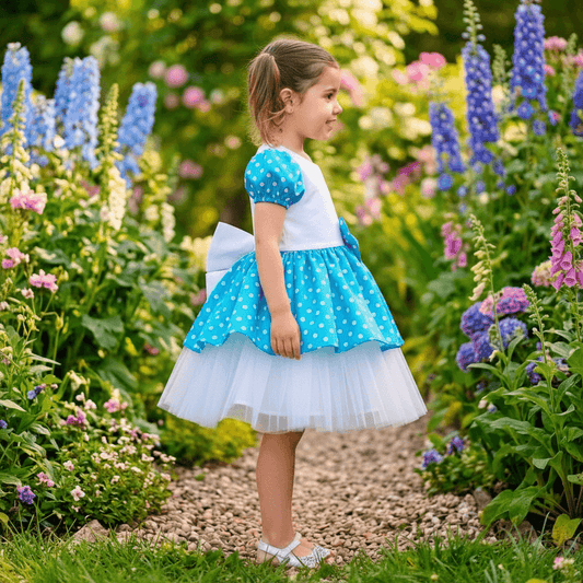 Sky blue Party Frock for Girls M260279