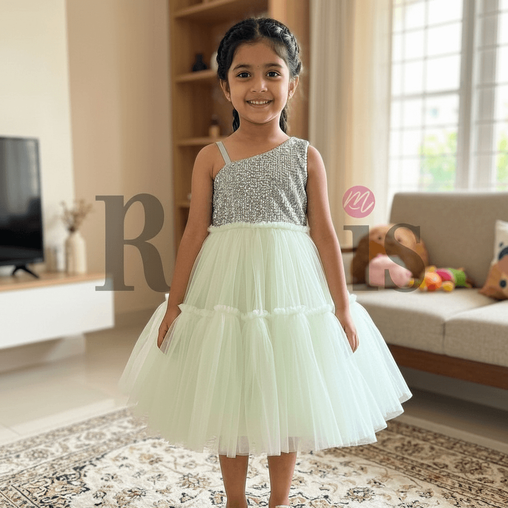 Green Party Frock for Girls M260281