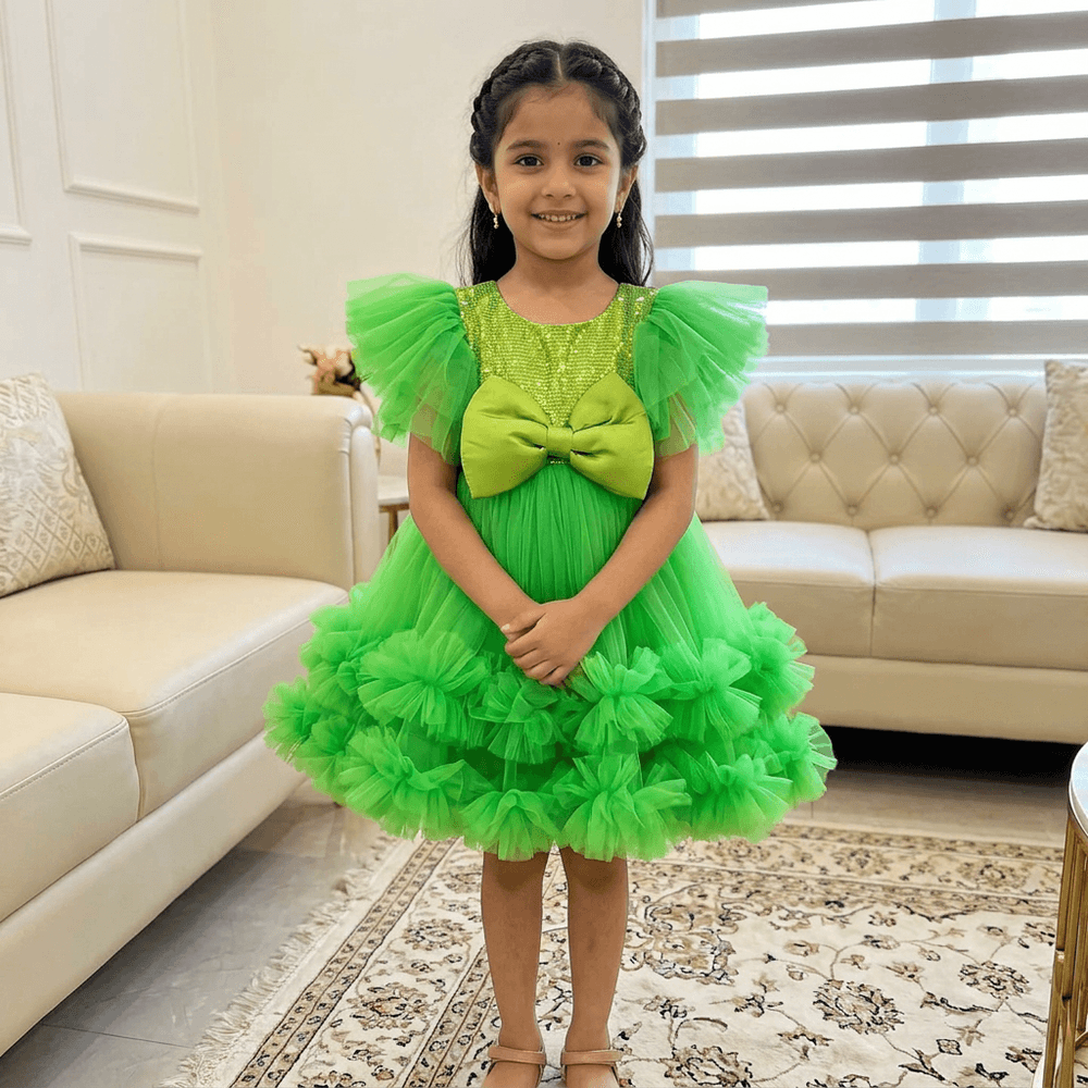 magenta Party Frock for Girls M260289