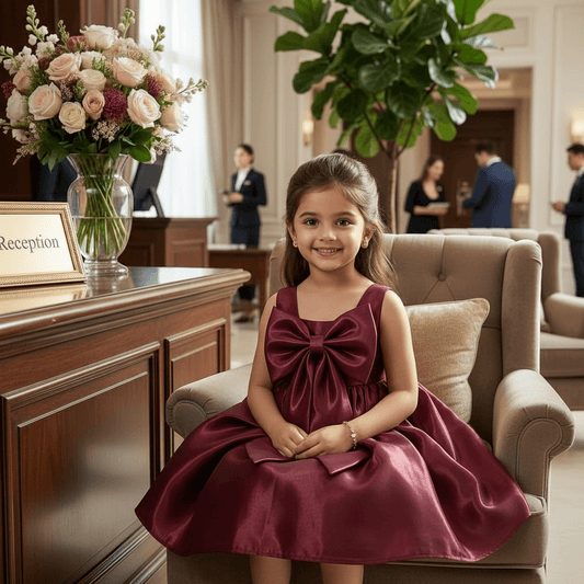Maroon Party Frock for Girls M260287
