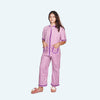 Girls Purple stripes night suit set