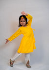 Yellow Kurta And Dhoti Pant Set For Girls
