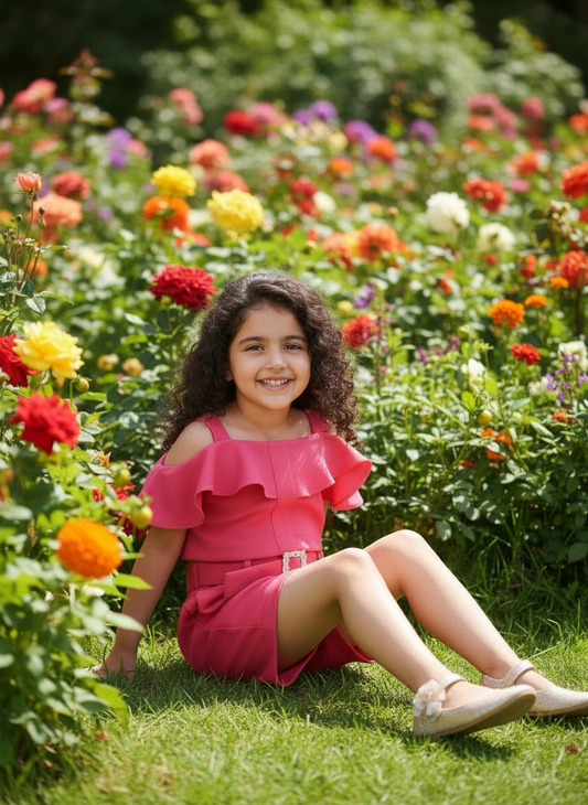 Girls knee length coord set