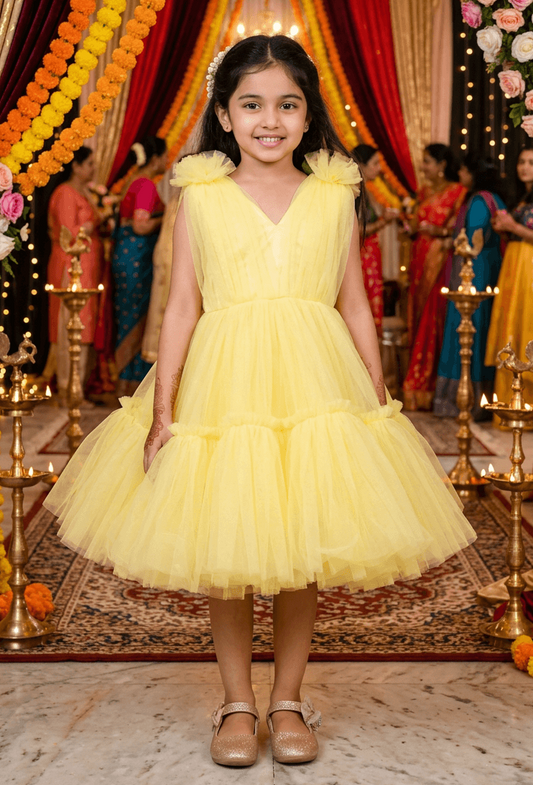SALE Girls yellow casual frock m250057