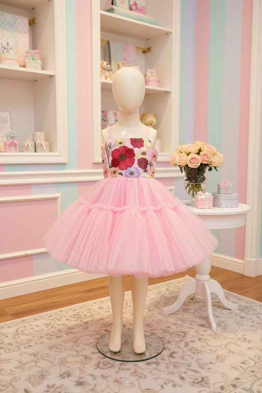 Girls pink casual frock m250037