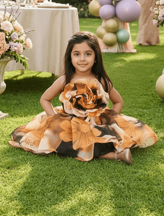 Designer Boutique Dresses yellow frock m250073