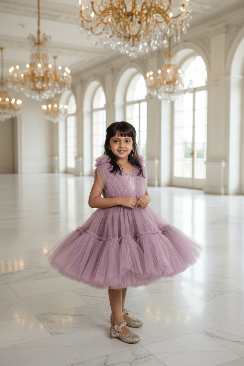 Pastel Pink party frock for girls