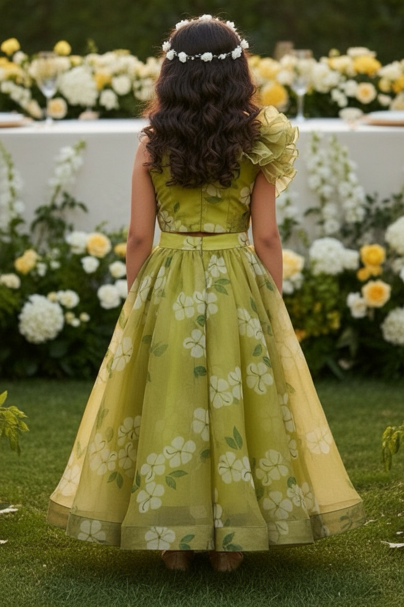 Green Designer lehenga choli set