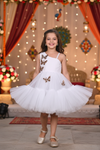 Girls white casual frock m250041