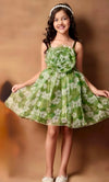 Girls Green casual frock m250126