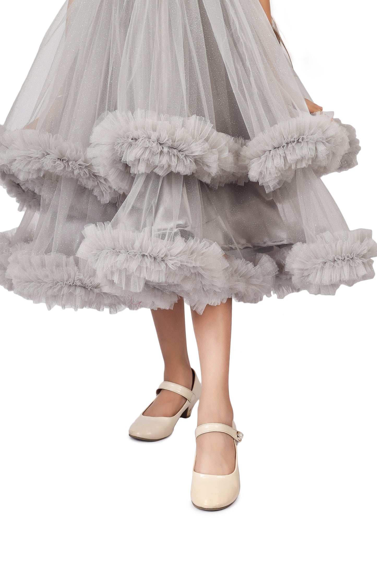 Girls Grey Gown length dress M232601