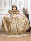 Girls gold gown length dress m250288