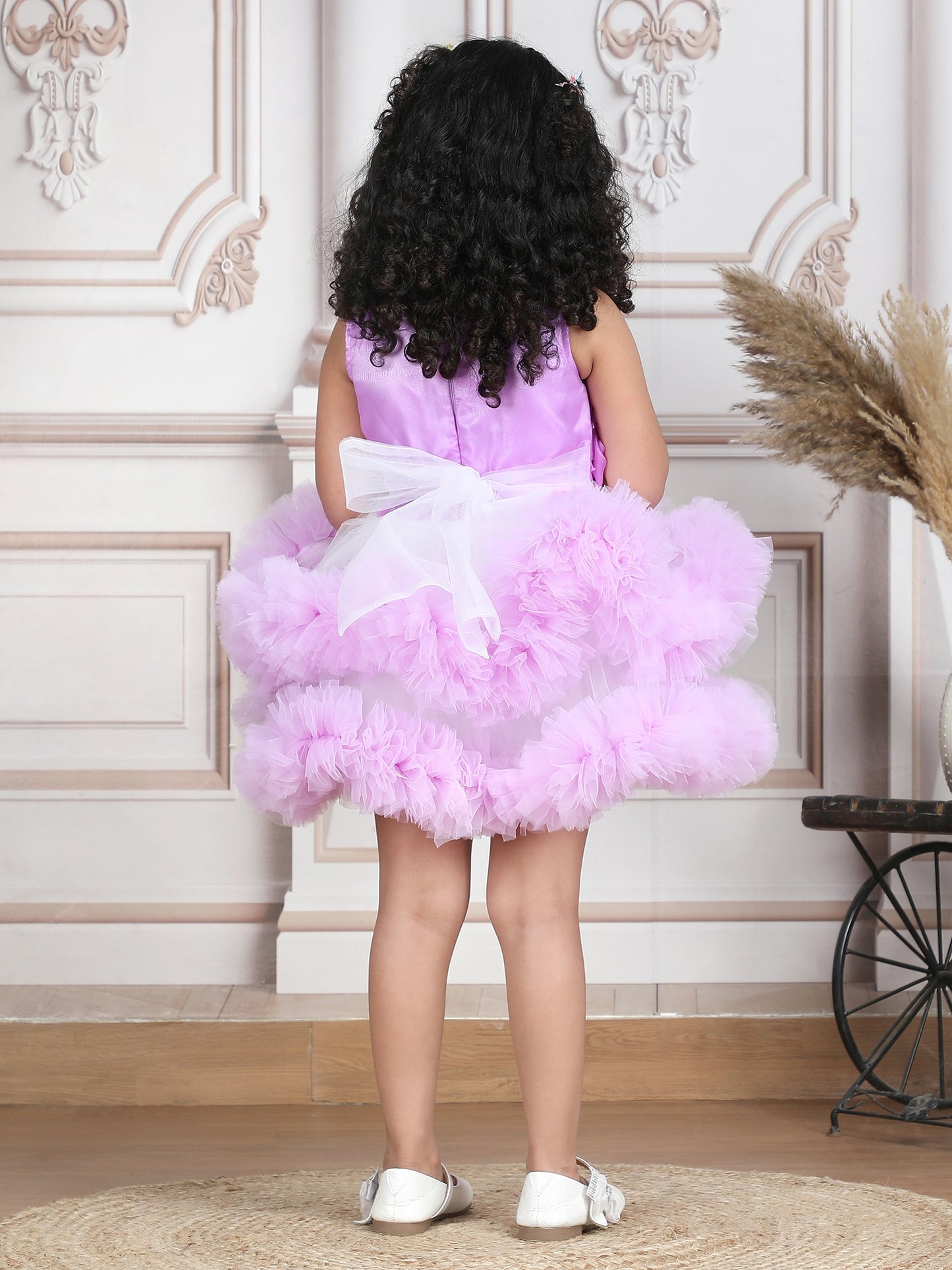 Girls purple Knee length Party frock