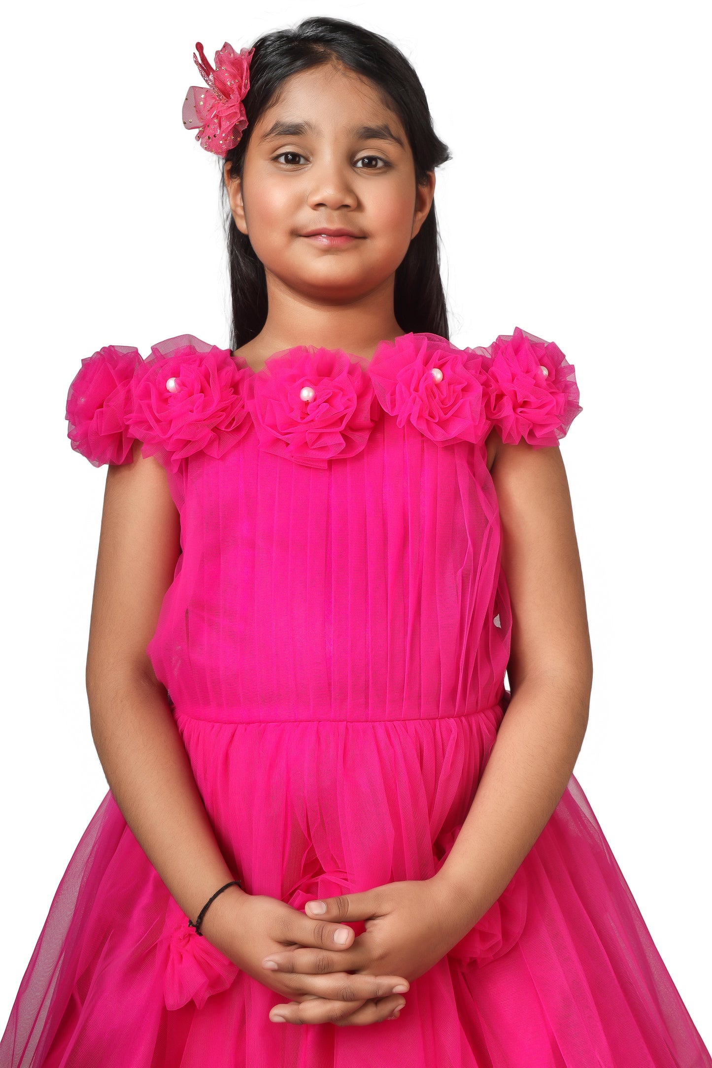Girls Magenta Gown length Party dress M231201