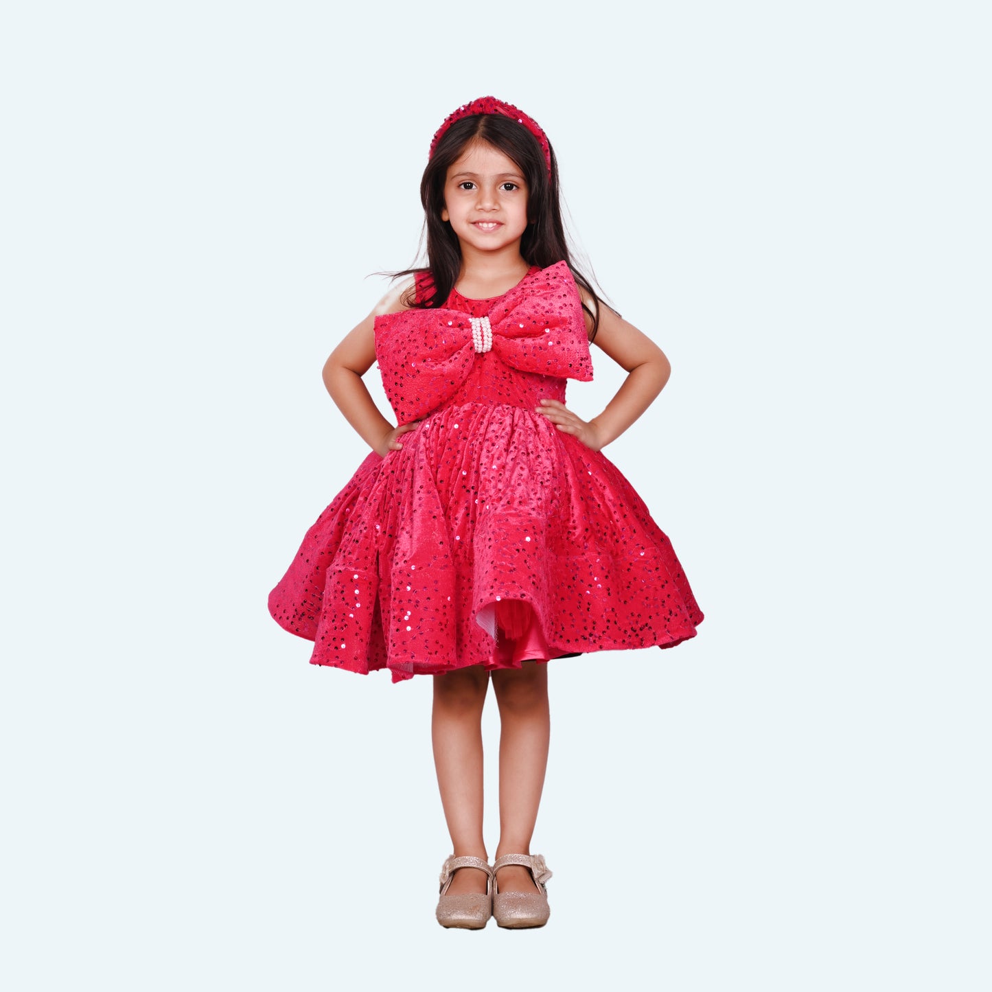 SALE Girls magenta casual frock m250048