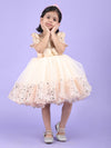 Girls Beige Party frock M240028