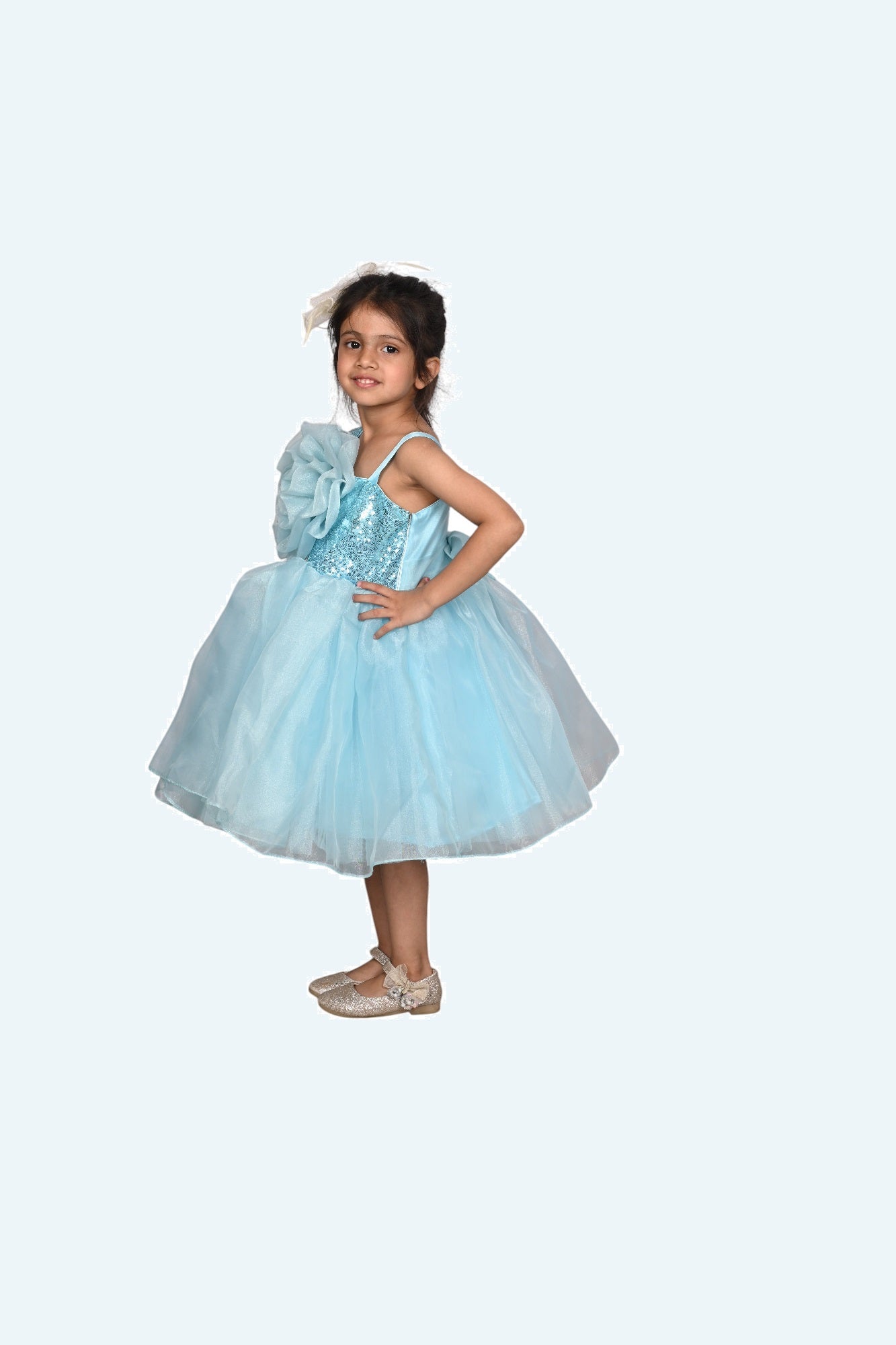 Girls blue casual frock m250050