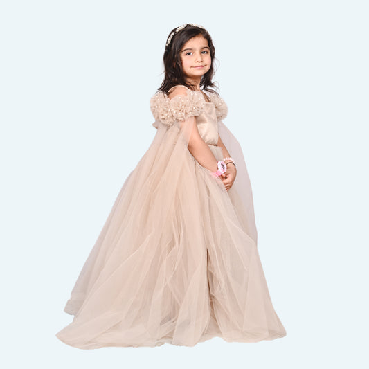 Girls Champagne gown length dress m250065