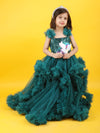 Girls teal green gown length dress M240017