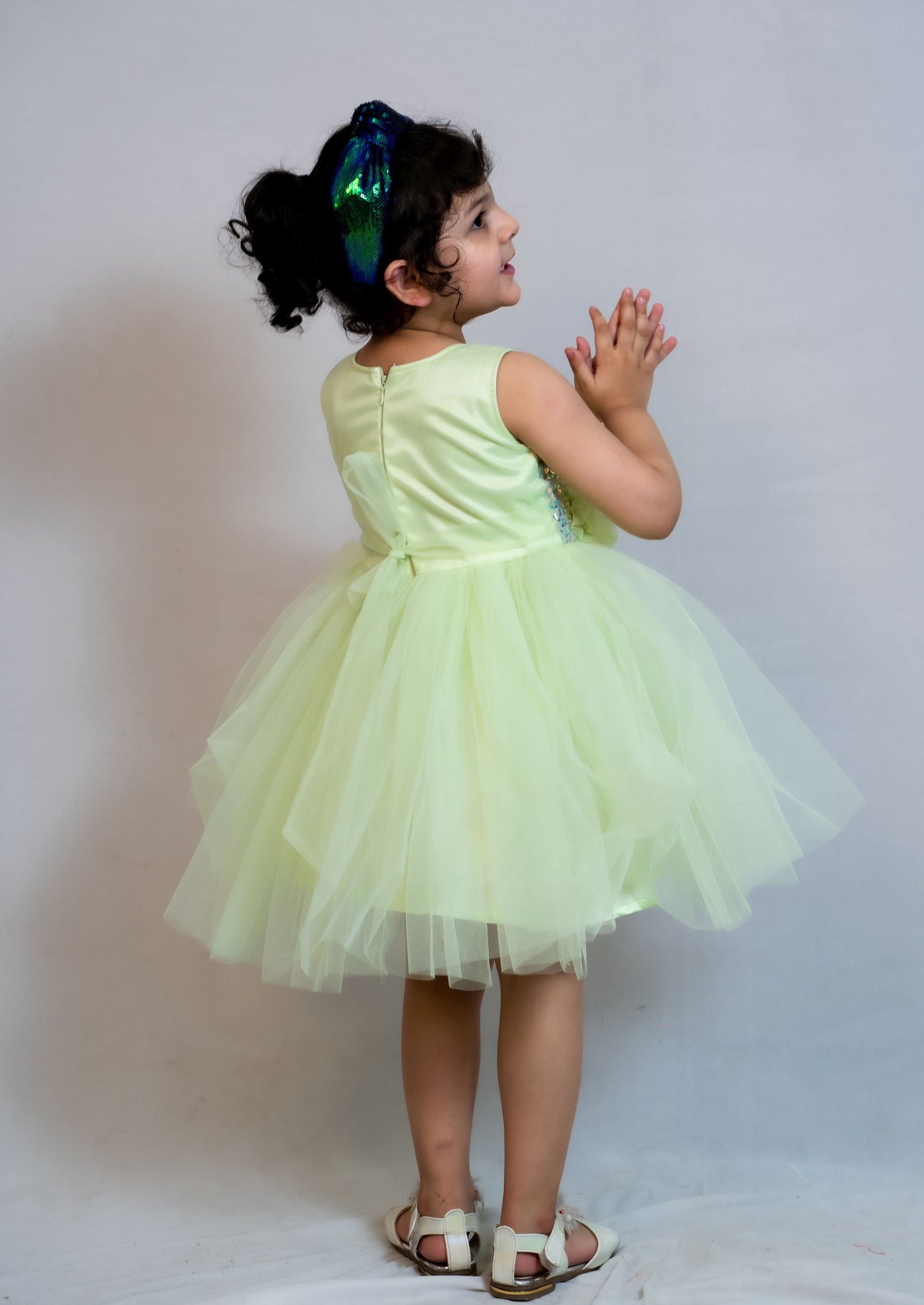 Girls green Party frock M240051