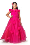 Girls Magenta Gown length Party dress M231201