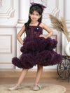 Girls wine Knee length Party frock