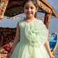 Girls green casual frock m250052
