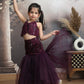 Wine Color Ethnic Wear Sleeveless Lehenga Choli Set For Girls-M250317