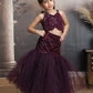 Wine Color Ethnic Wear Sleeveless Lehenga Choli Set For Girls-M250317