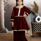 maroon silk blended sharara set-m250331