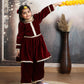 maroon silk blended sharara set-m250331